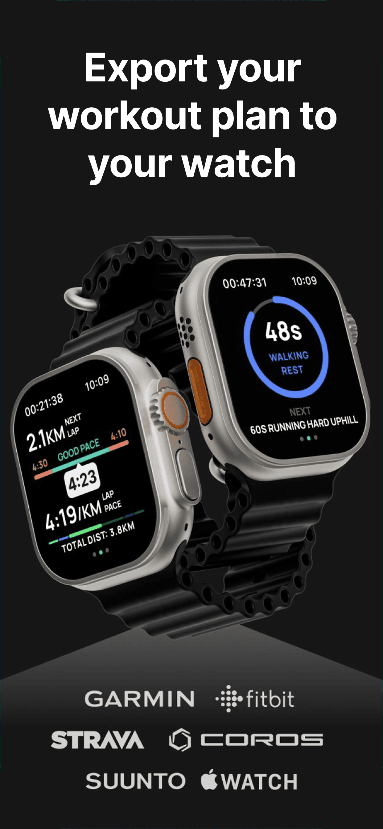 Apple Watch workout synced into the RunAI app for analysis